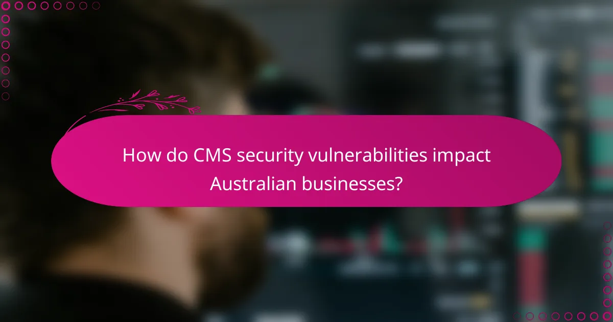 How do CMS security vulnerabilities impact Australian businesses?