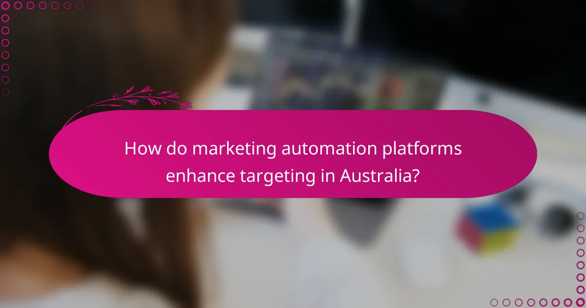 How do marketing automation platforms enhance targeting in Australia?