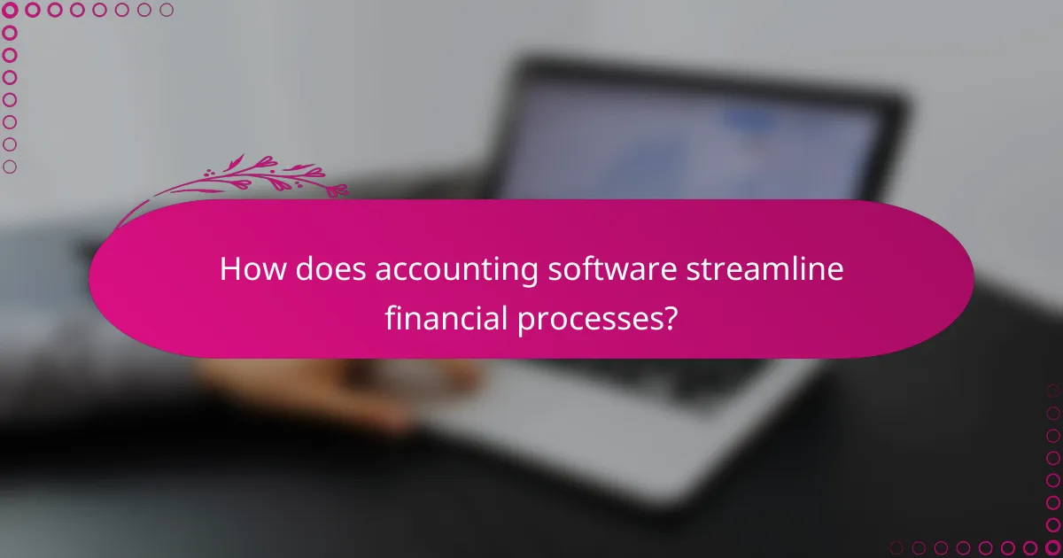 How does accounting software streamline financial processes?