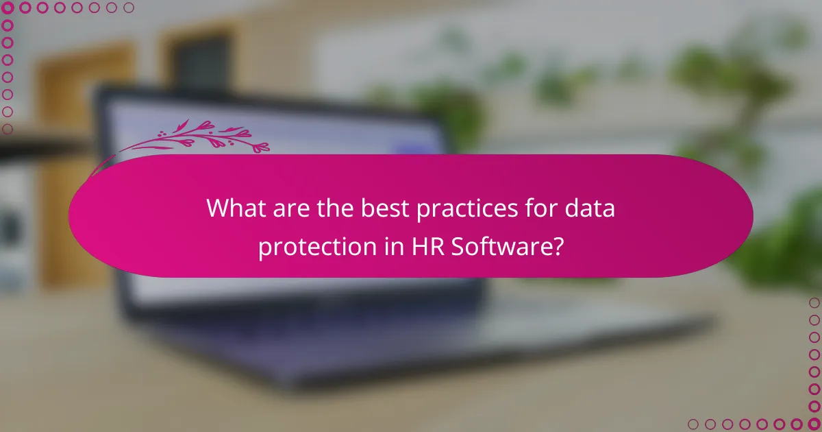 What are the best practices for data protection in HR Software?